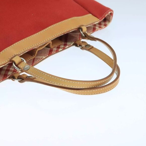 BURBERRY Blue Label Tote Bag Canvas Red Auth - Picture 7 of 16